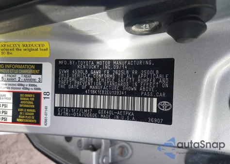 2014 Toyota Avalon Limited z USA, uszkodzony, nr VIN 4T1BK1EB2EU129341